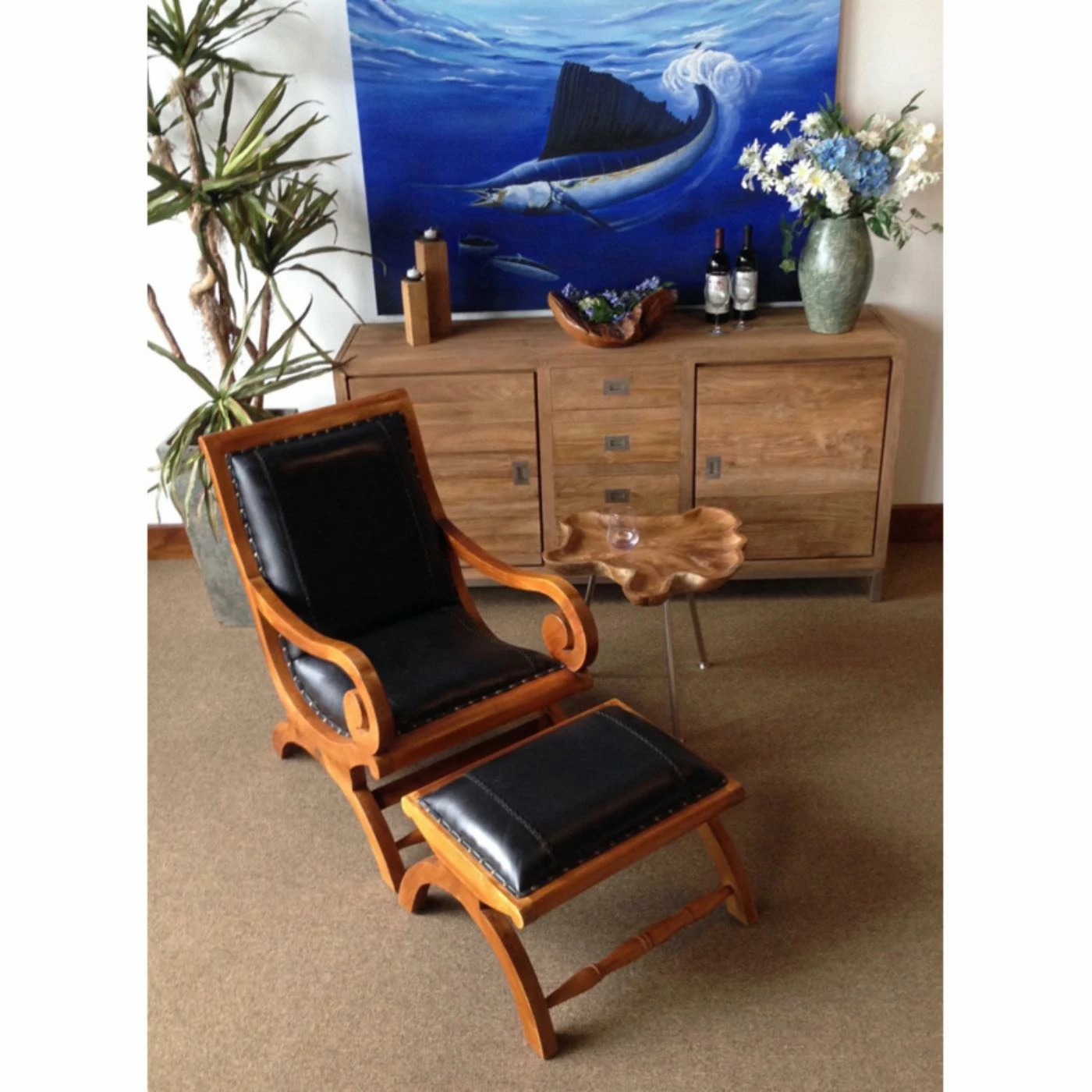 Brand new 🤩 Other Shapes - End Tables & Side Tables Chic Teak Teak Tray Top Metal Leg Side Table 😍 - Image 5