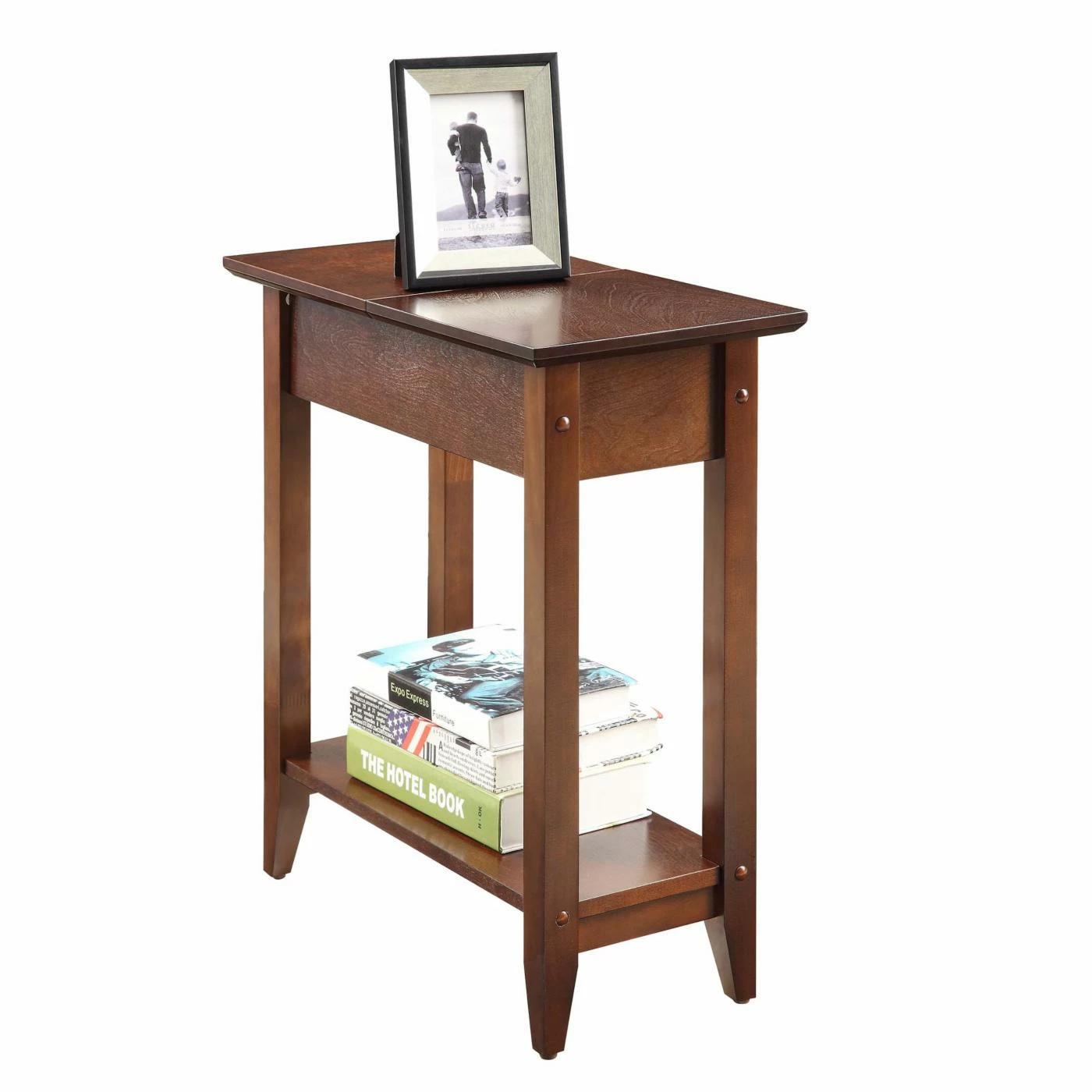 Outlet โญ Rectangle End Tables & Side Tables Convenience Concepts American Heritage Rectangle Wood End Table With Flip Top And Shelf ๐ - Image 5