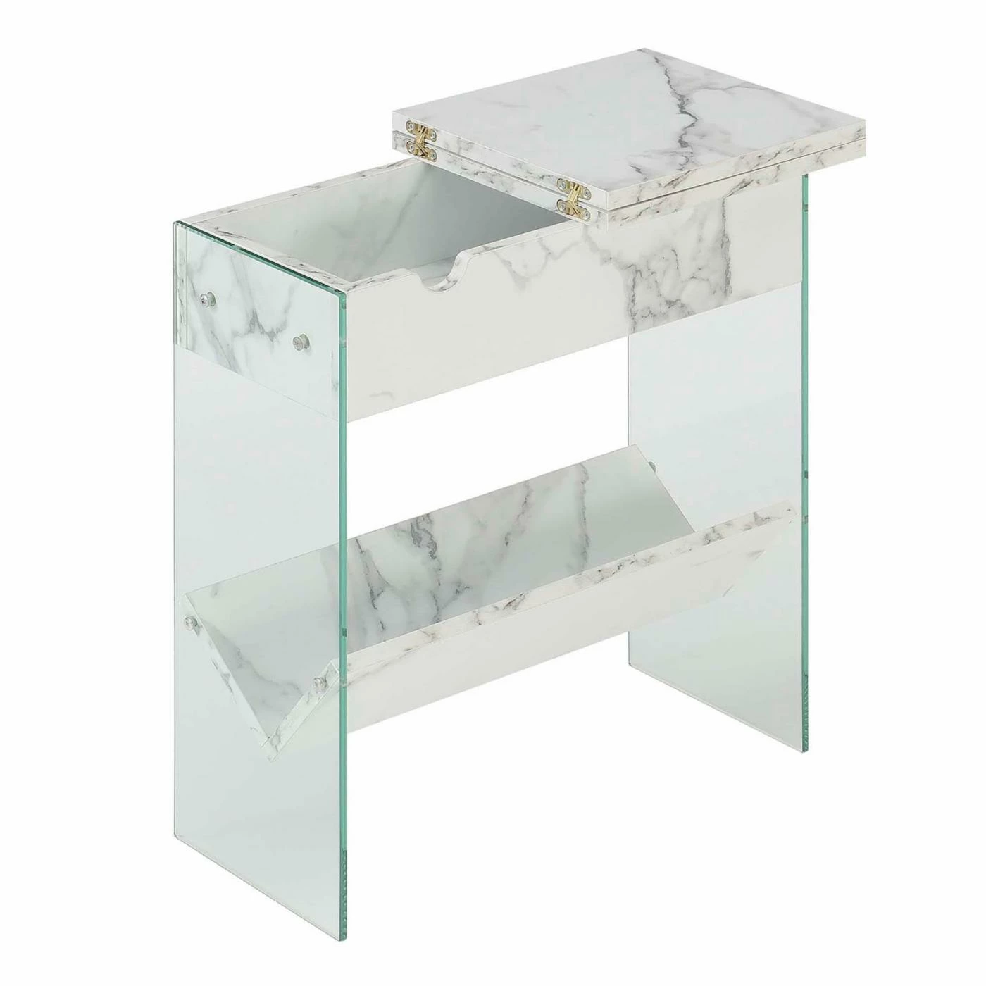 Buy โจ Rectangle End Tables & Side Tables Convenience Concepts SoHo Flip Top End Table With Charging Station ๐งจ - Image 5