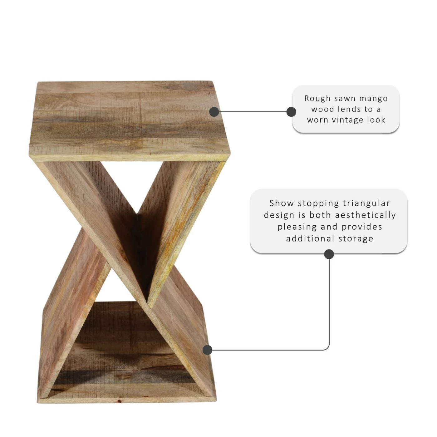 Discount β Triangle End Tables & Side Tables Powell Trevor Triangle Side Table - Natural π₯ - Image 5