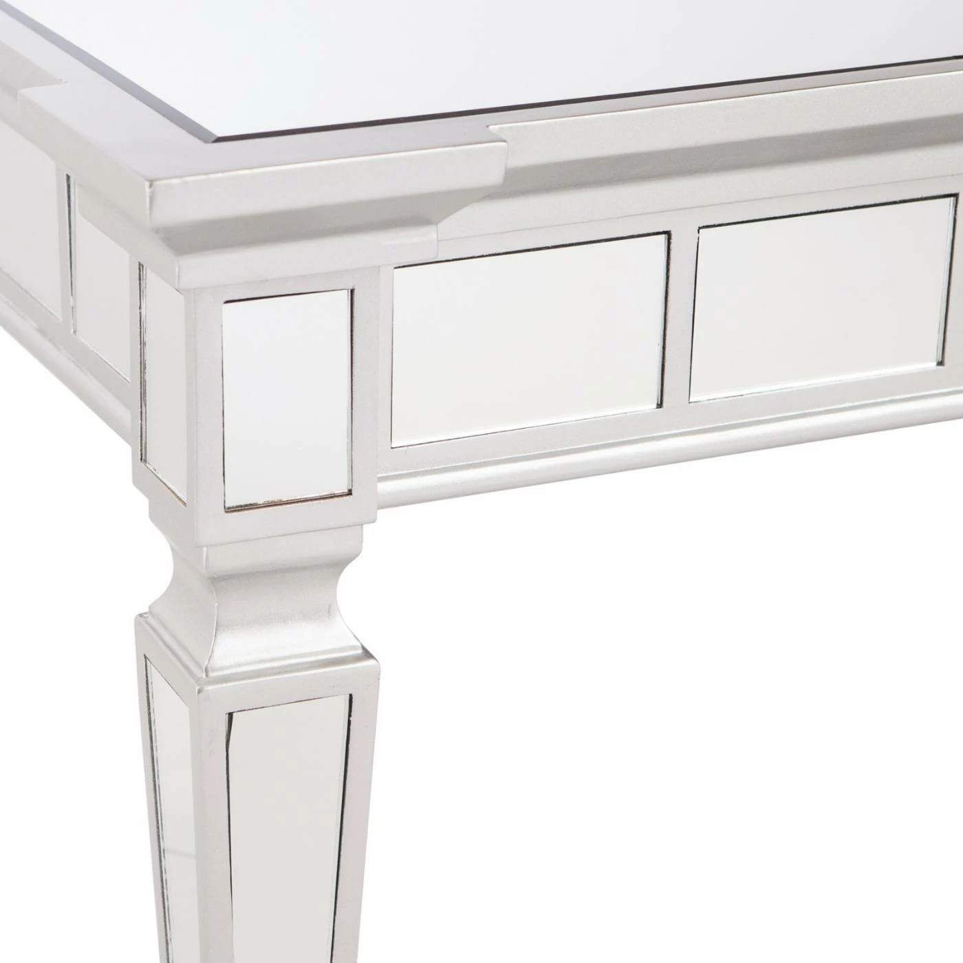 Best Sale ✔️ Square End Tables & Side Tables Southern Enterprises Glenview Glam Mirrored Square End Table - Matte Silver 👏 - Image 5