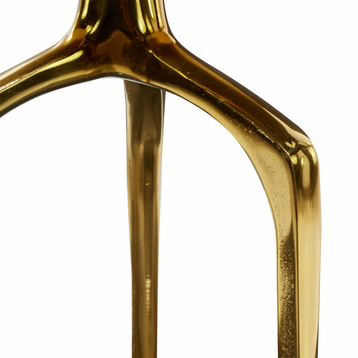 Budget ✔️ Round End Tables & Side Tables DecMode Contemporary Aluminum Round Top Tray Elongated Curved Tripod Base Accent Table - Gold Polished ❤️ - Image 5