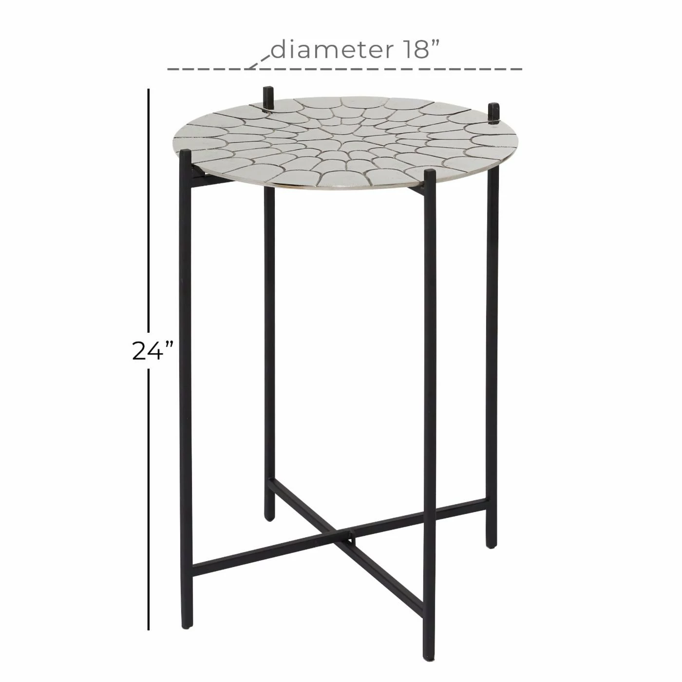 Outlet ❤️ Round End Tables & Side Tables DecMode Contemporary Round Textured Top Aluminum Accent Table 👍 - Image 5